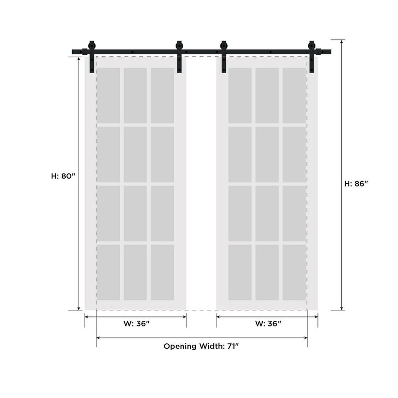 Modern Double Barn Door / Mela 0716 Painted White / 13FT Silver Rail Track Set / Solid Panel Interior Doors