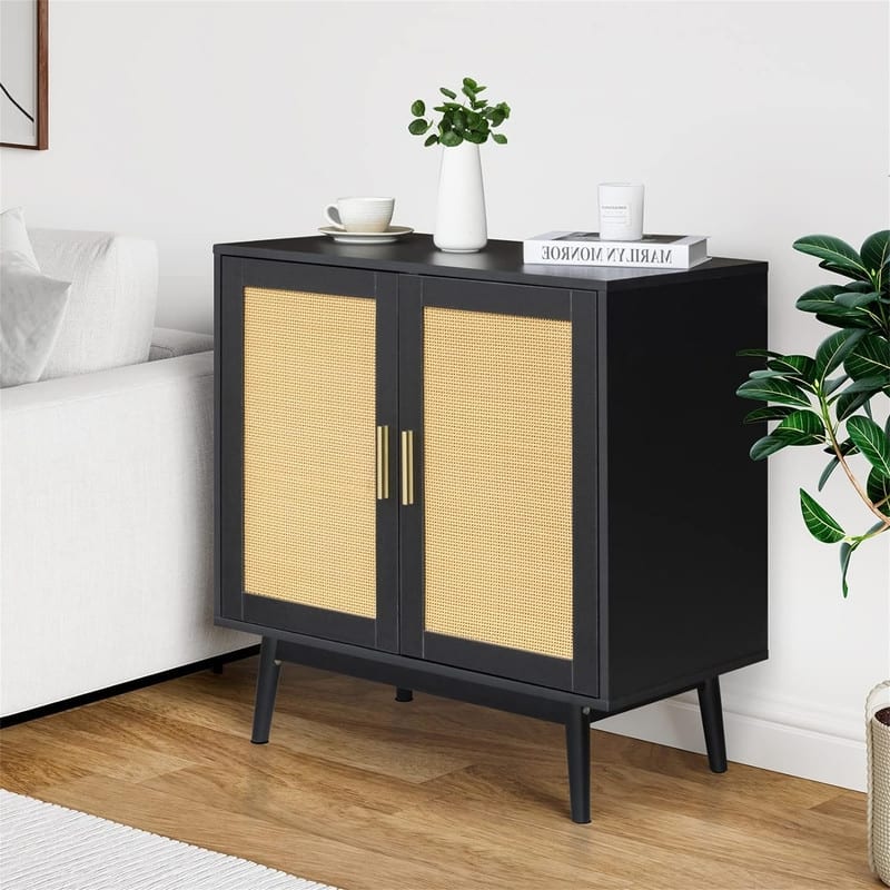 Sideboard Buffet Cabinet - 15.75"D x 31.5"W x 31.5"H - 15.75"D x 31.5"W x 31.5"H - Black