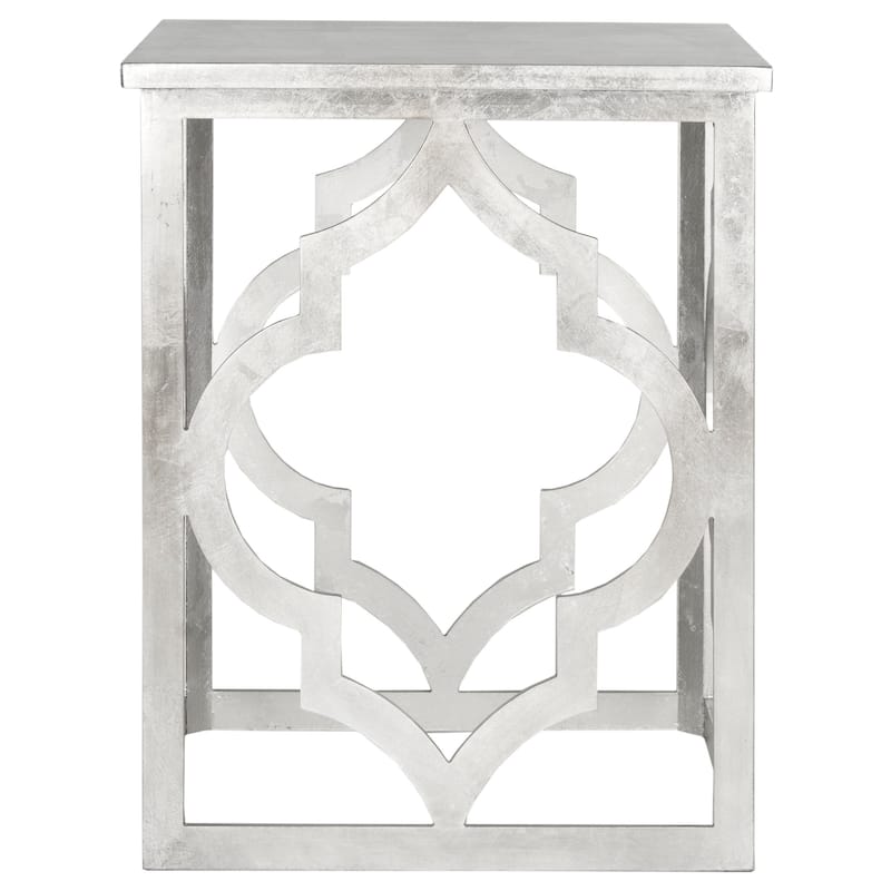 SAFAVIEH Grayce Trellis Silver Leaf End Table. - 19" W x 19" D x 23" H - 19Wx19Dx23H - Silver