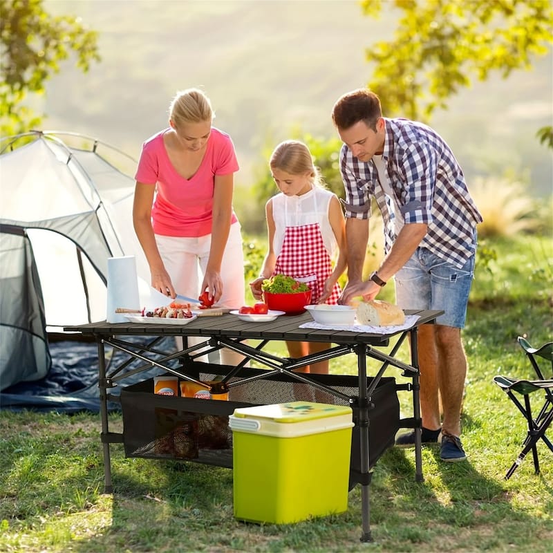 Adjustable - height Folding Table