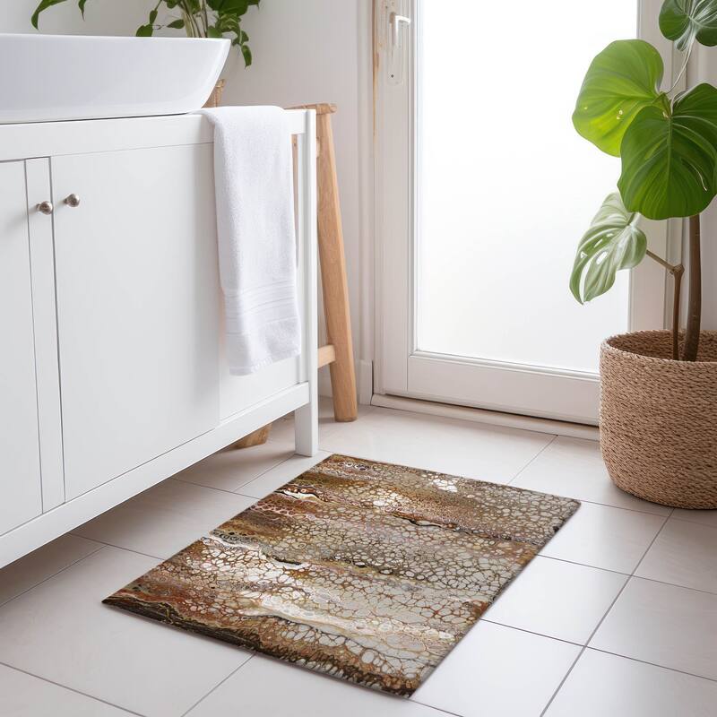 Premium Washable Super Soft Abstract Contemporary Mayfield Rug - Multi - 1' 8" x 2' 6" - Rectangle