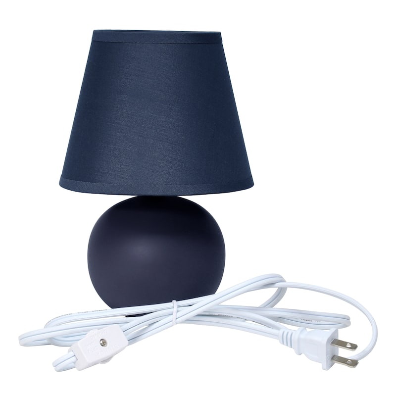 8.66" Petite Orb Lamp Two Pack Set w Matching Fabric Shade