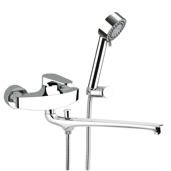 Nameeks L49US Remer Wall Mounted Tub Filler with Hand Shower and Wall Bracket - Chrome