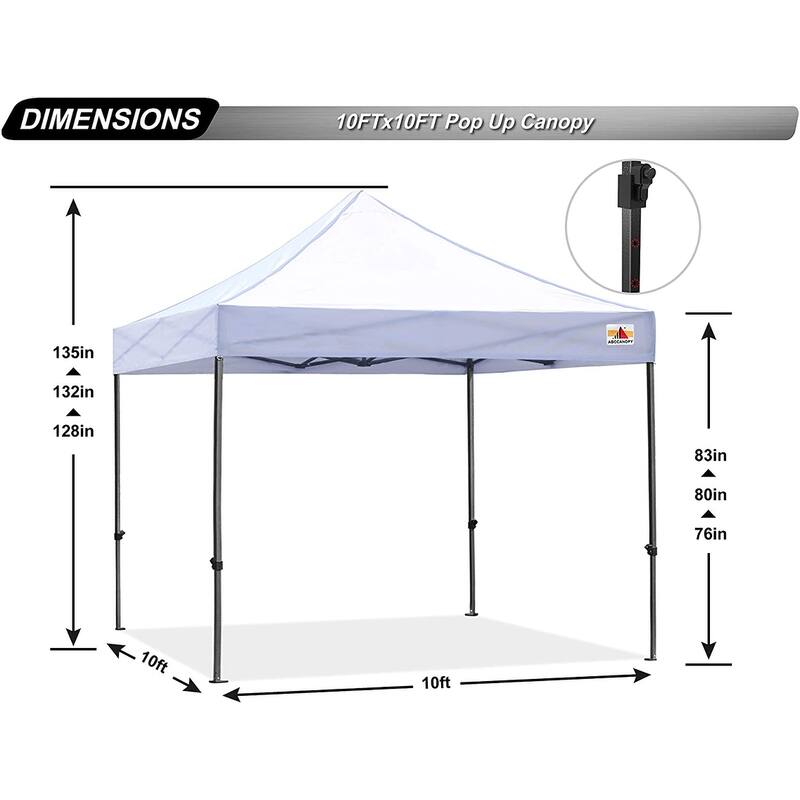 ABCCANOPY Outdoor Commercial Metal Patio Pop-Up Canopy - 10ftx10ft