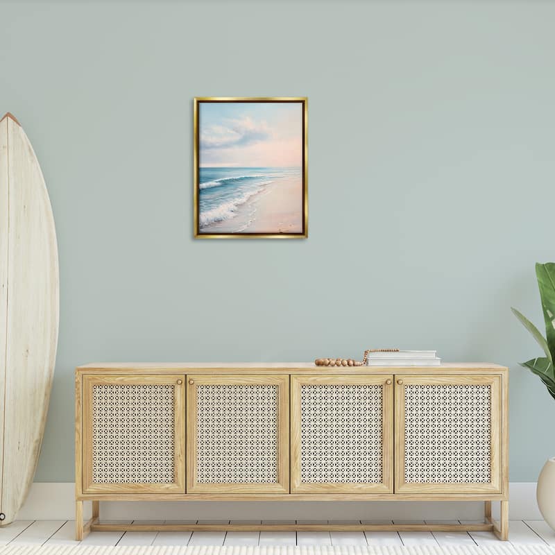 Stupell Serene Sands at Sunset Framed Floater Canvas Wall Art Design By Franklyn Gregory