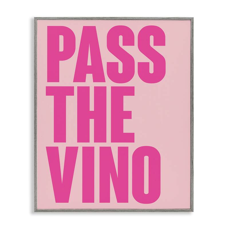 Stupell Pass The Vino Pastel Framed Giclee Art Design By House of Lulu - 11 x 14 - Grey