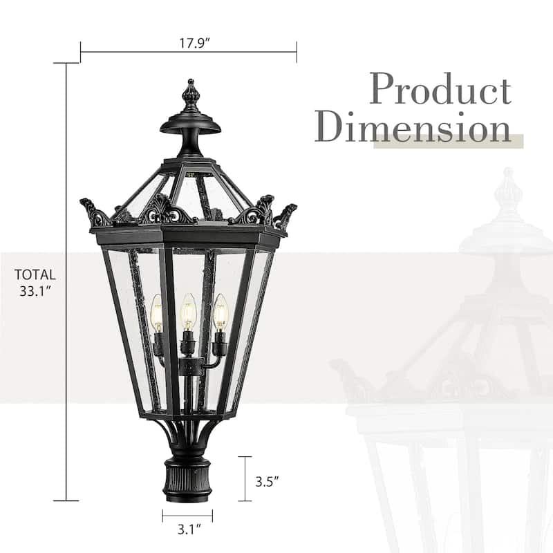 33 Inch Outdoor Large Post Lantern Light