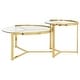 preview thumbnail 8 of 20, Delia 2-Piece Round Glass Top Nesting Coffee Table