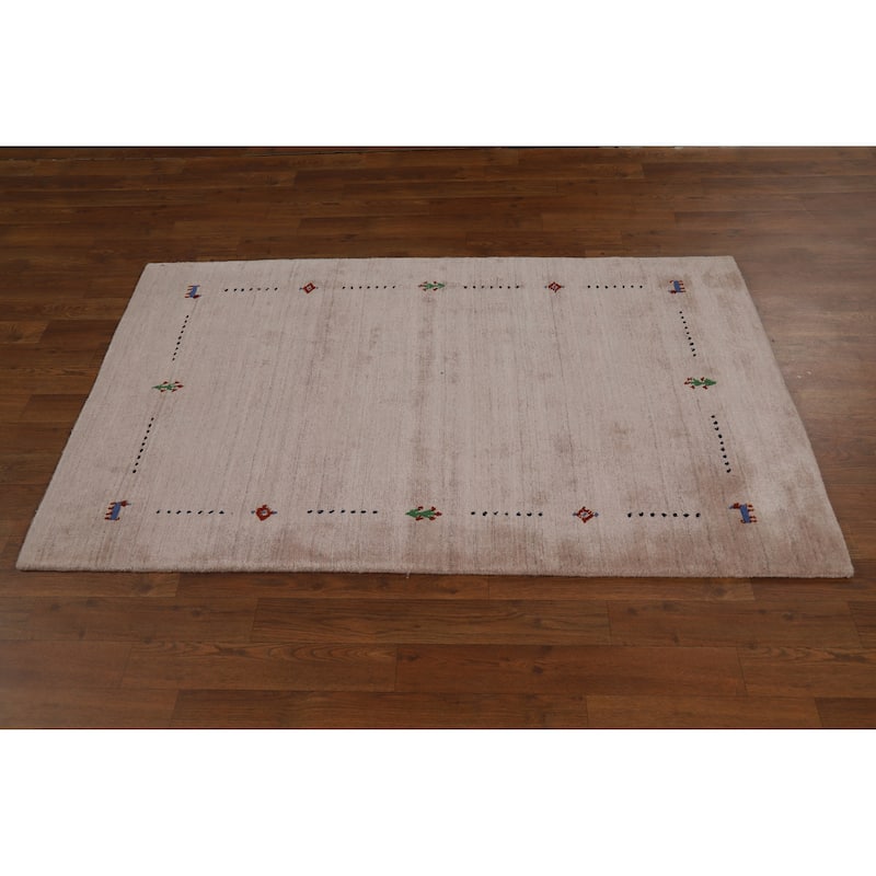 Gabbeh Indian Foyer Rug Handmade Tribal Silk Carpet - 3'0"x 4'10"