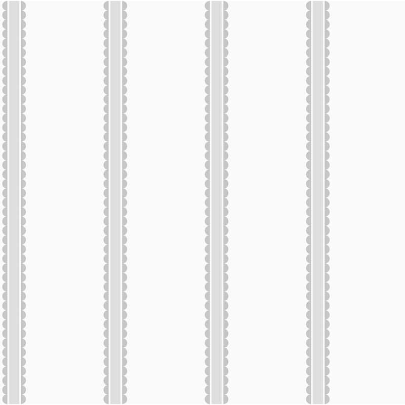 Advantage Bobbin Stripe Grey Scalloped Wallpaper