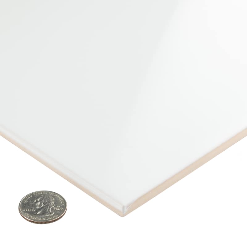 Merola Tile More Plain Glossy White 9-7/8" x 15-3/4" Ceramic Wall Tile