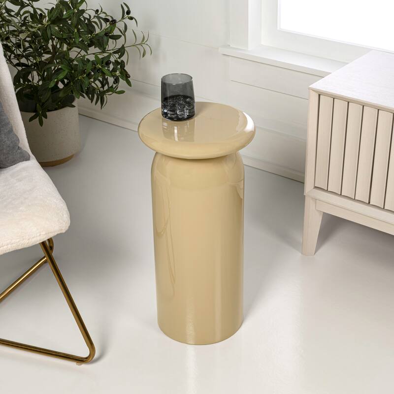 Oliver 22.75" Metal Sleek Cylinder Drink Table, by JONATHAN Y