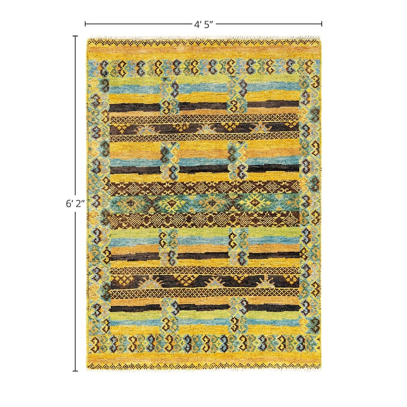 Overdyed, One-of-a-Kind Handmade Area Rug - Multi - 4' 5" x 6' 2"