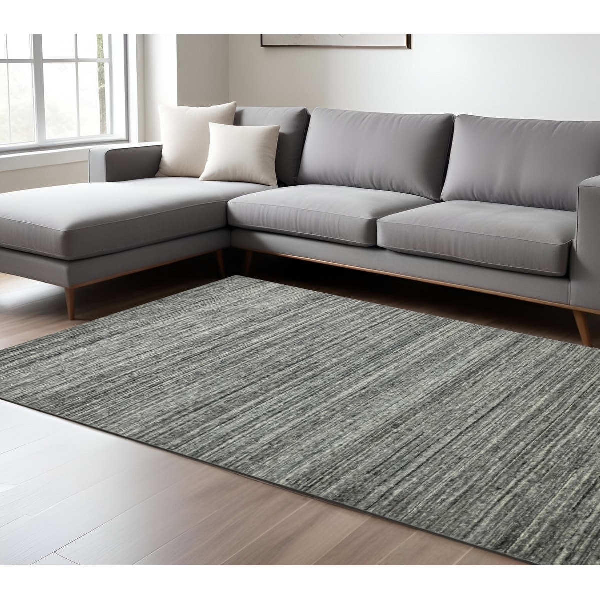 HomeRoots Dibo Striped Transitional Rectangle Area Rug