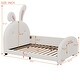 preview thumbnail 16 of 15, Twin Size Upholstered Platform Princess Bed Frame with Rabbit-Shape Headboard and Footboard Pocket for Bedroom