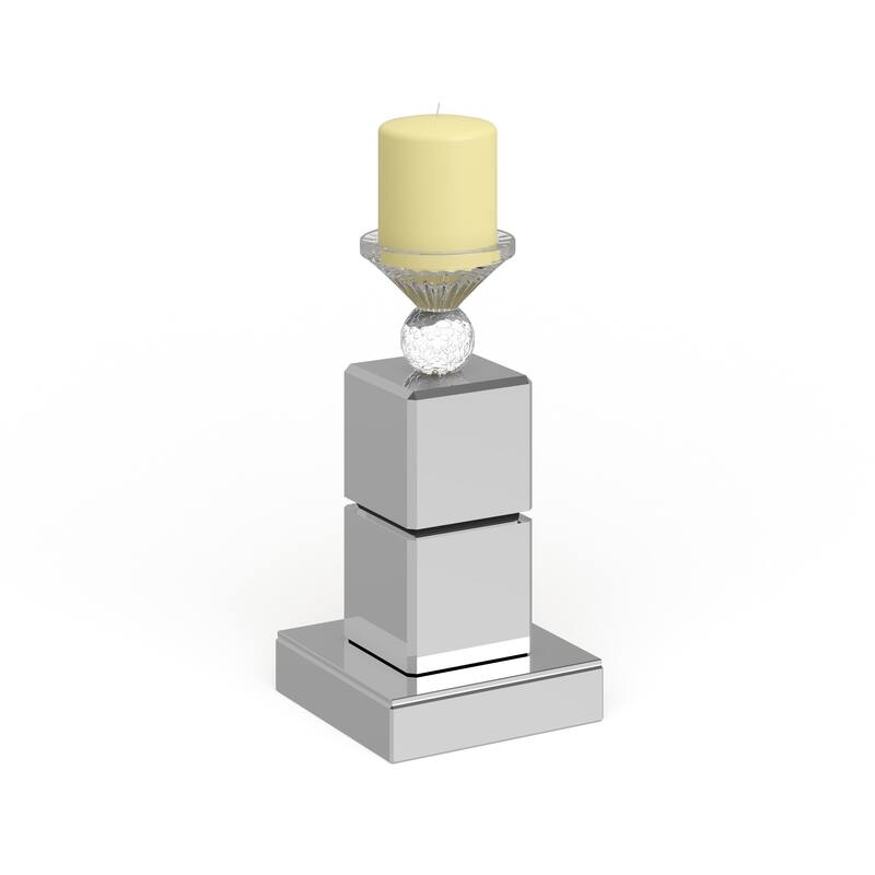 Clear Glass Glam Candle Holder - 4 x 4 x 10