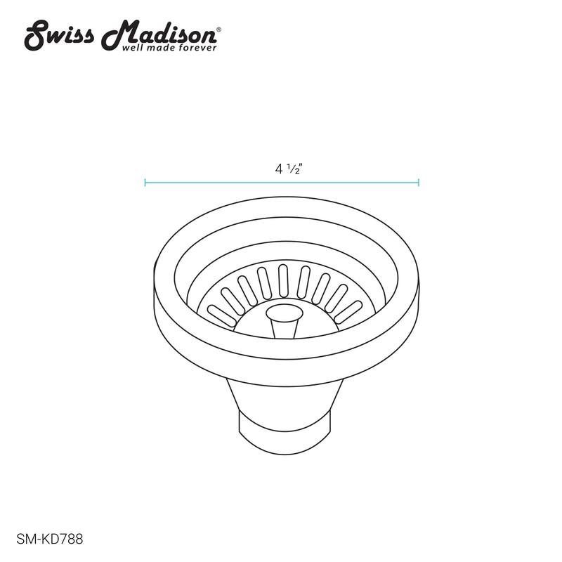 Swiss Madison SM-KD788 4-1/2" Slotted Stainless Steel Drain - Stainless Steel