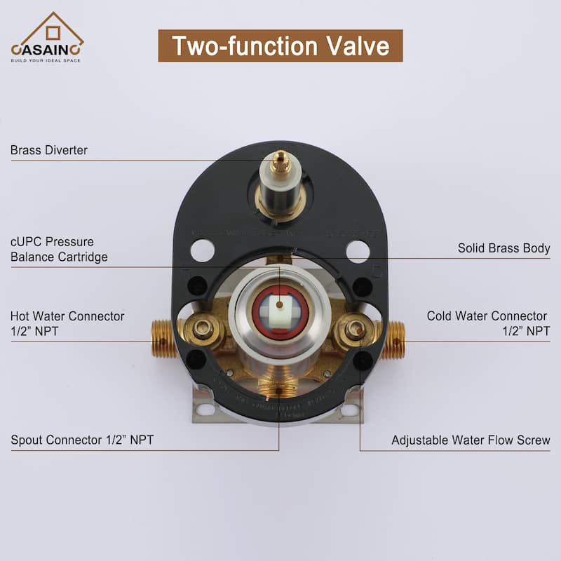 CASAINC 2-Function 10-In Wall Mounted Shower System