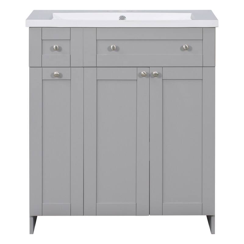 Single Sink 30" Bathroom Vanity with Combo Cabinet and Storage