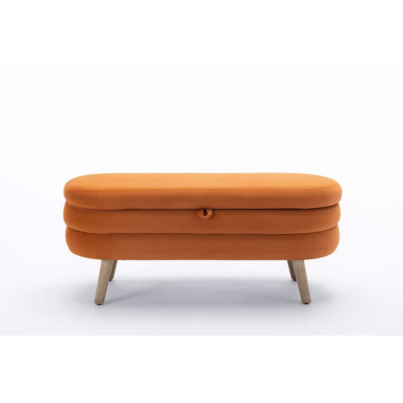 Velvet Fabric Storage Bench