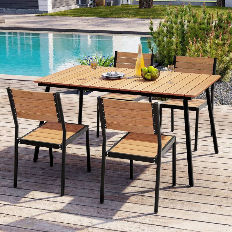 Outdoor Aluminum Dining Chairs Modern Stackable Chairs for Patio