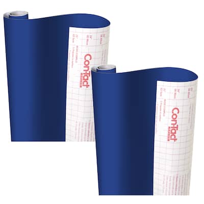 Con-Tact Brand Creative Covering Adhesive Covering, Royal Blue, 18" x 16 ft, Pack of 2