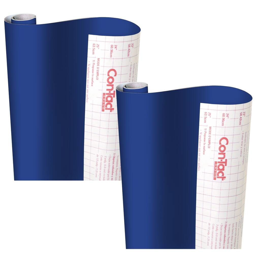 Con-Tact Brand Creative Covering Adhesive Covering, Royal Blue, 18" x 16 ft, Pack of 2