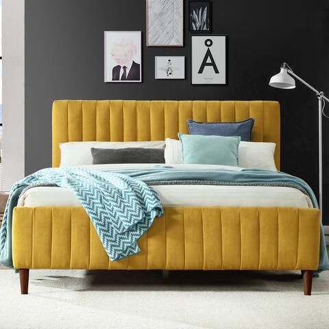 Omax Decor Spencer Upholstered Queen Platform Bed