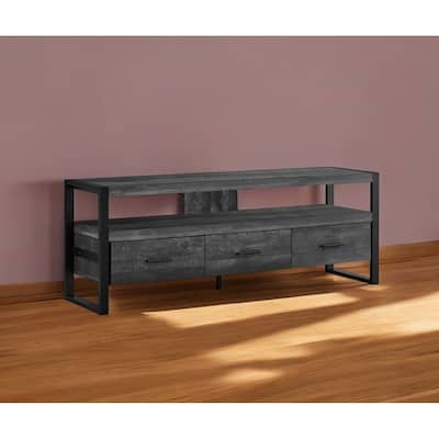 HomeRoots 59" Black Cabinet Enclosed Storage TV Stand - n/a