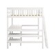 preview thumbnail 7 of 16, Full Size Wooden Loft Bed with Desk and Shelves and High Guardrail,Solid Pine Wood Frame