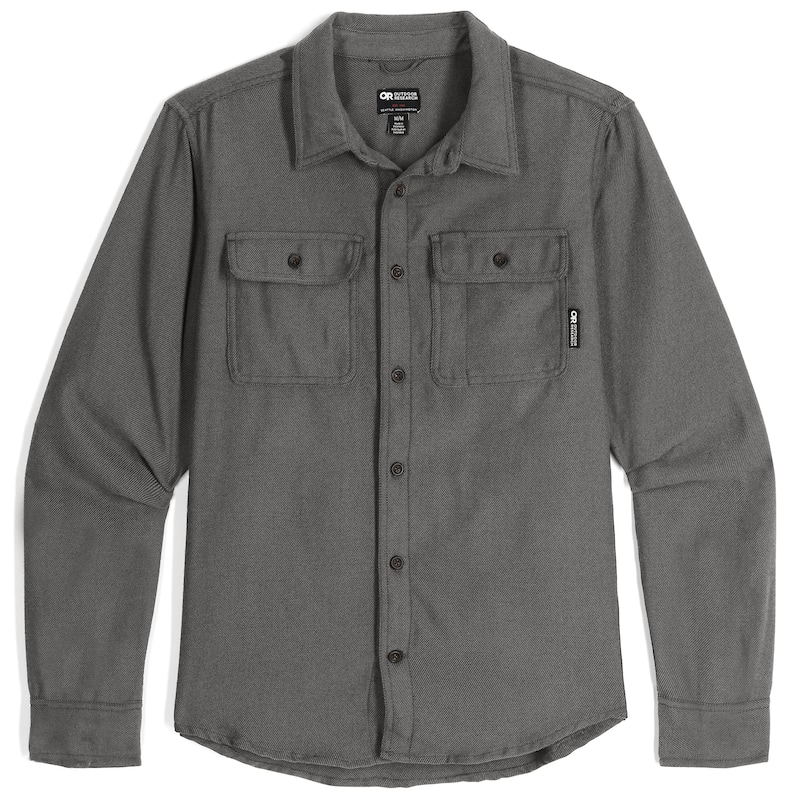 Outdoor Research Men's Feedback Flannel Twill Shirt - Light Pewter - XXL