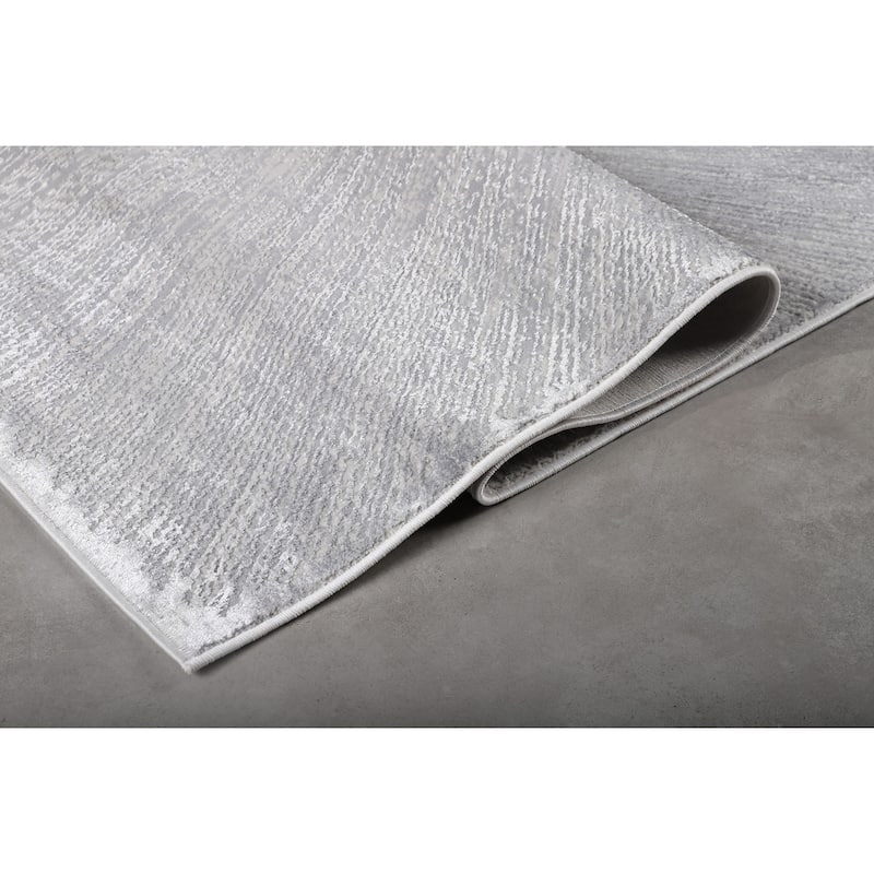 Hania Collection Grey Contemporary Abstract Area Rug