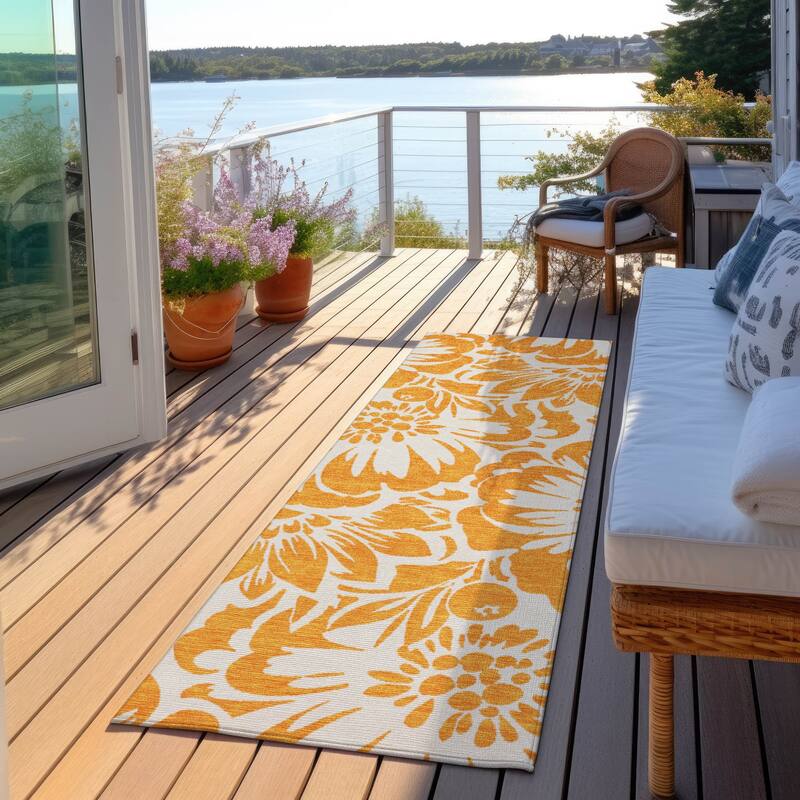 Tana Botanic Elegance Weather Resistant Classic Meets Modern Runner Outdoor Rug