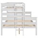 preview thumbnail 10 of 22, L-shape Bunk Bed with Ladder and Guardrail, Wood Twin XL over Queen Bunk Bed with Under-bed Storage Space for Kids Teens