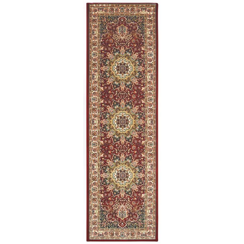 Style Haven Stora Red/Ivory Classic Medallion Area Rug - 2' 3" x 7' 6" - Red/Cream - Runner