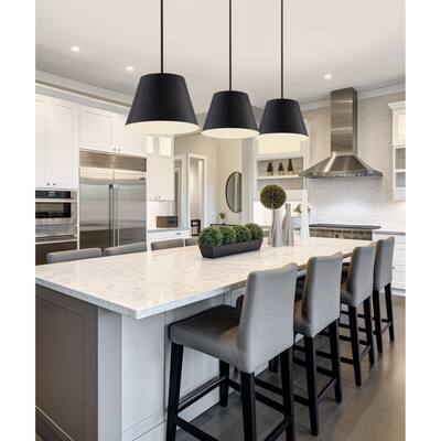 Lilly by Z-Lite 1 Light Pendant in Matte Black with Matte Black Steel Shade