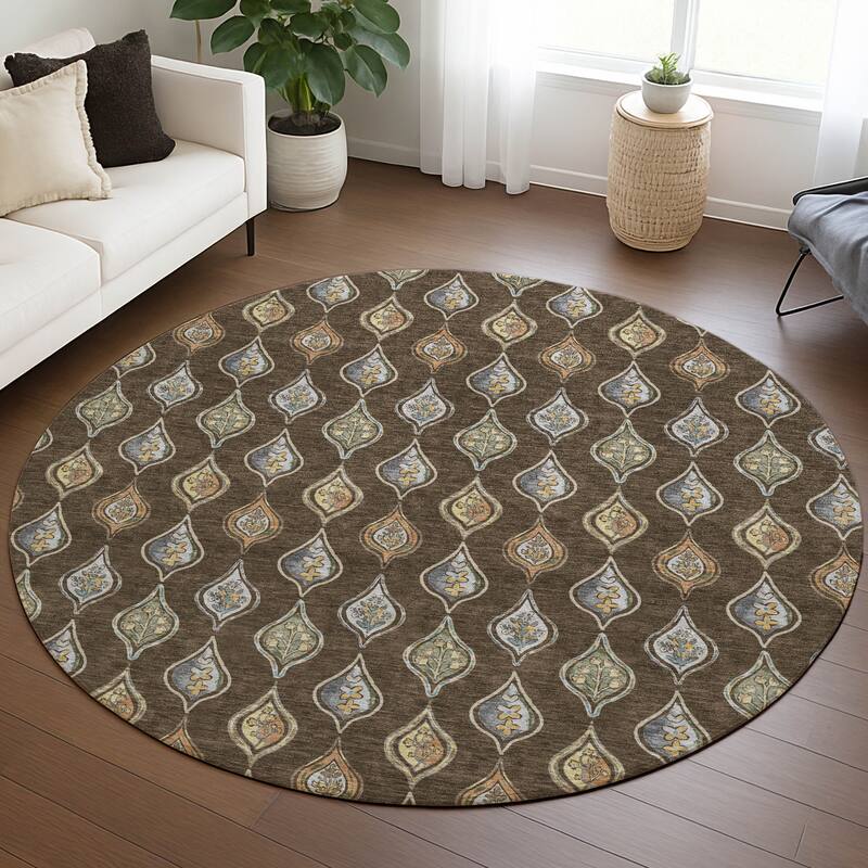 Machine Washable Indoor/ Outdoor Casual Greenwood Chantille Rug