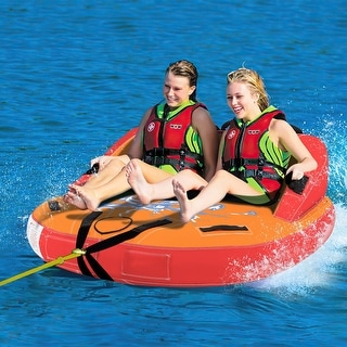 2 Person Water Sport Inflatable Towable Tubes for Boating - 64" x 62.5" x 26.5" (L x W x H)