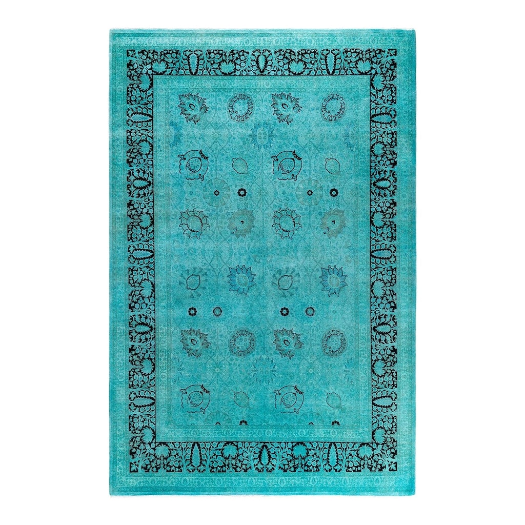 Contemporary Overdyed Wool Hand Knotted Area Rug - 6' 2" x 9' 4"