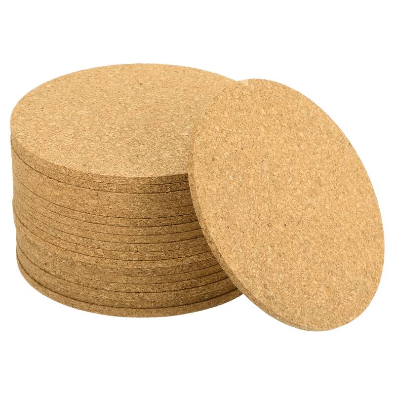 Cork Coaster for Drink, Round Cork Mats 3mm Thick