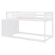 preview thumbnail 56 of 58, Wooden Floor Bunk Bed Frame with Storage Drawers, 3 Shelves, Full-length Guardrail and Reversible Ladder for Kids, Teens