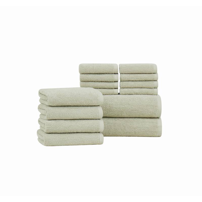 Brooklyn Loom Everyday Ribbed 14 Piece Towel Set