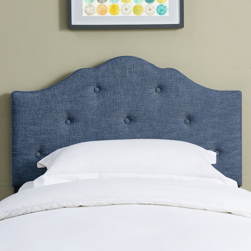Charlie Upholstered Tufted Round Headboard - Blue - Twin