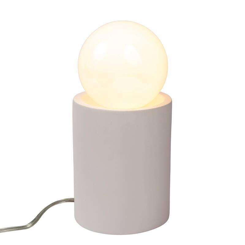 Ceramic Short Pillar Table Lamp - Bisque