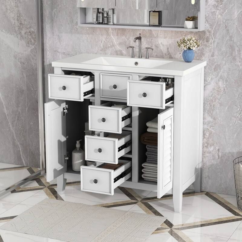 Solid Wood Base Only, Bathroom Vanity with Sink Bed Bath