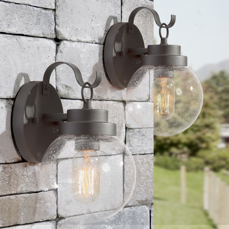 Modern Globular Outdoor Wall Sconce Weather-Proof Exterior Wall Light