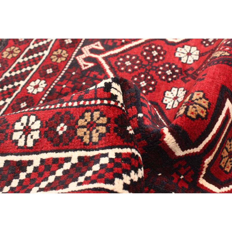 ECARPETGALLERY Hand-knotted Teimani Red Wool Rug - 3'2 x 5'1