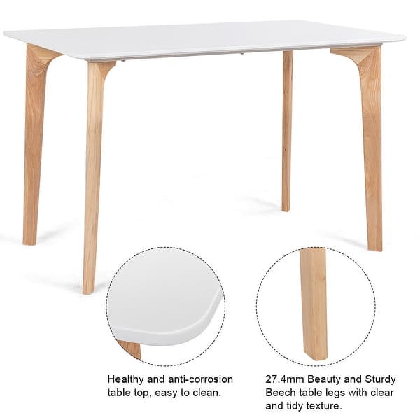 Gymax Mid Century Modern Dining Table Rectangular Top Gymax Mid Century Modern Dining Table Rectangular Top