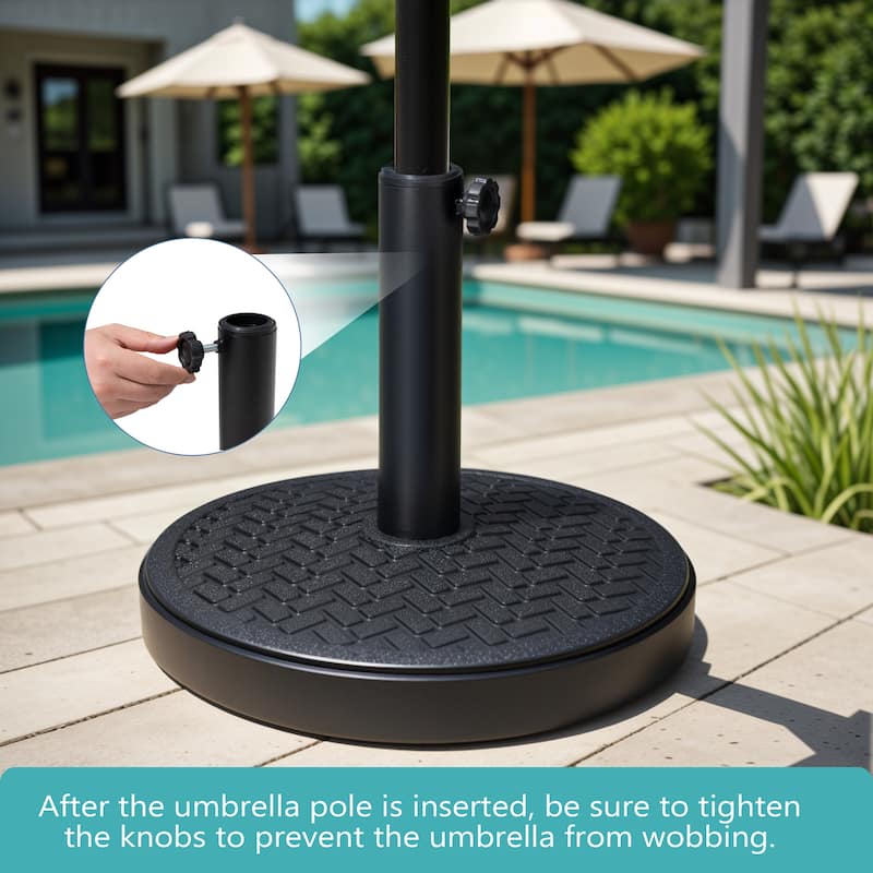 Pellebant 30 to 45 lbs Heavy Duty Round Concrete Umbrella Base for Market Umbrella