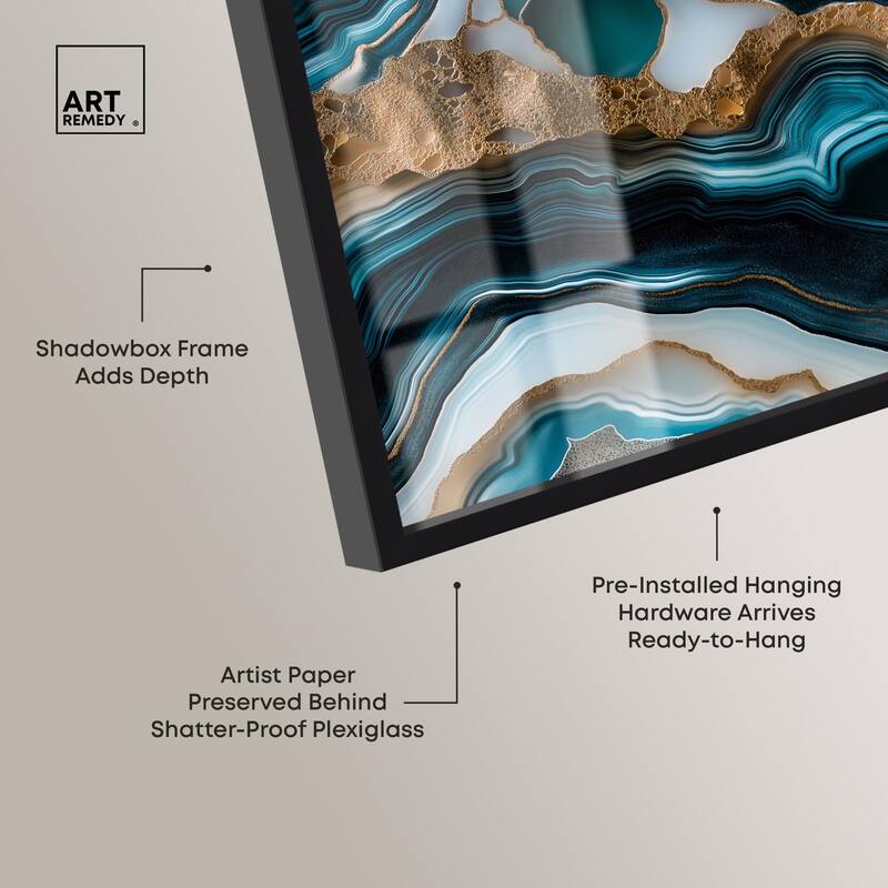 Teal Tectonic II Shadowbox by Art Remedy